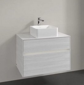 Тумба під раковину Villeroy & Boch Collaro 80х50 см із підсвічуванням ДСП біле дерево C037B0E8