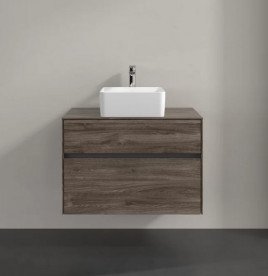 Тумба под раковину Villeroy & Boch Collaro 80х50 см с подсветкой ДСП каменный дуб C037B0RK