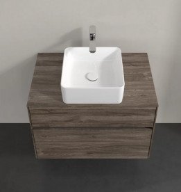 Тумба под раковину Villeroy & Boch Collaro 80х50 см с подсветкой ДСП каменный дуб C037B0RK