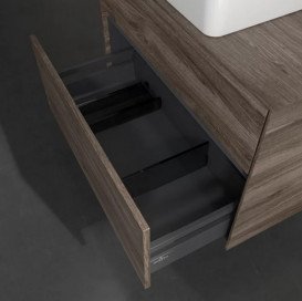 Тумба под раковину Villeroy & Boch Collaro 80х50 см с подсветкой ДСП каменный дуб C037B0RK