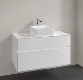Тумба под раковину Villeroy & Boch Collaro 100х50 см с подсветкой МДФ глянцевый белый C038B0DH