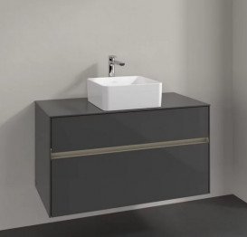 Тумба під раковину Villeroy & Boch Collaro 100х50 см із підсвічуванням МДФ глянсовий сірий C038B0FP