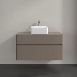 Тумба під раковину Villeroy & Boch Collaro 100х50 см із підсвічуванням ДСП трюфель сірий C038B0VG