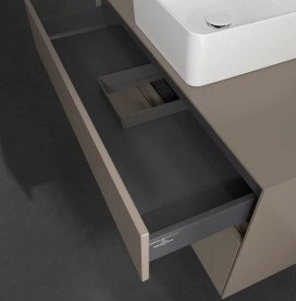 Тумба под раковину Villeroy & Boch Collaro 100х50 см с подсветкой ДСП трюфель серый C038B0VG