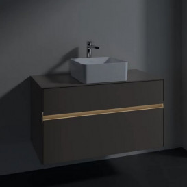 Тумба под раковину Villeroy & Boch Collaro 100х50 см с подсветкой ДСП трюфель серый C038B0VG