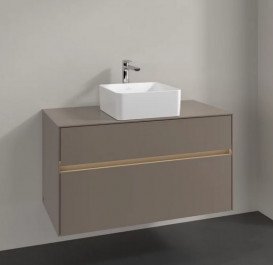 Тумба под раковину Villeroy & Boch Collaro 100х50 см с подсветкой ДСП трюфель серый C038B0VG