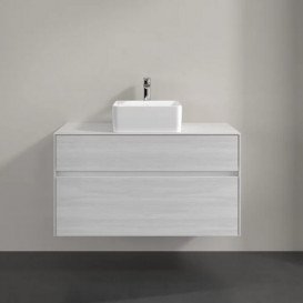 Тумба под раковину Villeroy & Boch Collaro 100х50 см с подсветкой ДСП белое дерево C038B0E8