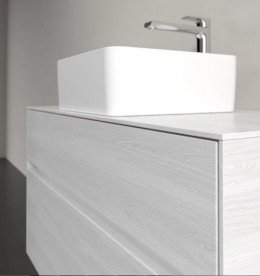 Тумба под раковину Villeroy & Boch Collaro 100х50 см с подсветкой ДСП белое дерево C038B0E8