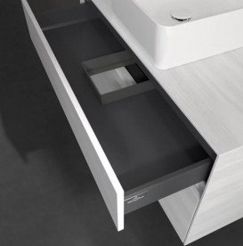 Тумба под раковину Villeroy & Boch Collaro 100х50 см с подсветкой ДСП белое дерево C038B0E8