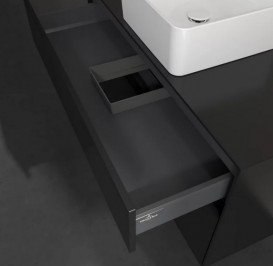 Тумба под раковину Villeroy & Boch Collaro 100х50 см с подсветкой МДФ черный матовый лак C038B0PD