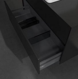 Тумба под раковину Villeroy & Boch Collaro 100х50 см с подсветкой МДФ черный матовый лак C038B0PD