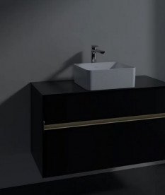 Тумба под раковину Villeroy & Boch Collaro 100х50 см с подсветкой МДФ черный матовый лак C038B0PD