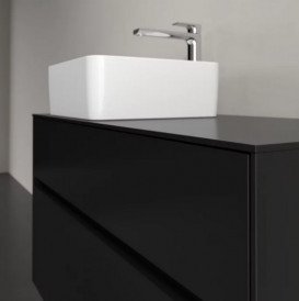 Тумба під раковину Villeroy & Boch Collaro 100х50 см із підсвічуванням МДФ чорний матовий лак C039B0PD