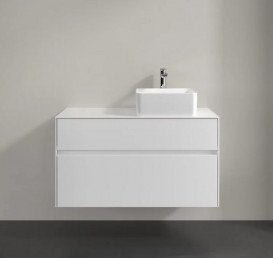 Тумба под раковину Villeroy & Boch Collaro 100х50 см с подсветкой МДФ глянцевый белый C040B0DH