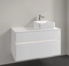 Тумба под раковину Villeroy & Boch Collaro 100х50 см с подсветкой ДСП матовый белый C040B0MS