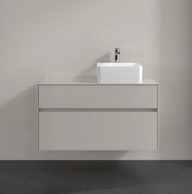 Тумба під раковину Villeroy&Boch Collaro 100х50 см з підсвічуванням ДСП м'який сірий C040B0VK