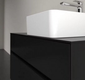 Тумба под раковину Villeroy & Boch Collaro 100х50 см с подсветкой МДФ черный матовый лак C040B0PD