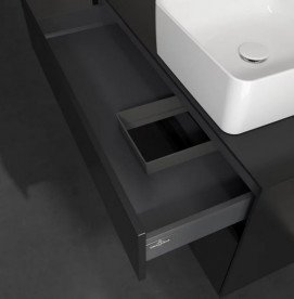 Тумба под раковину Villeroy & Boch Collaro 100х50 см с подсветкой МДФ черный матовый лак C040B0PD