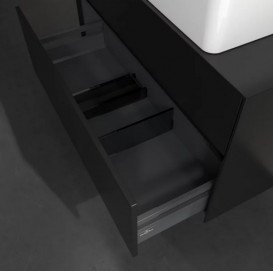 Тумба под раковину Villeroy & Boch Collaro 100х50 см с подсветкой МДФ черный матовый лак C040B0PD