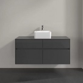 Тумба під раковину Villeroy & Boch Collaro 120х50 см із підсвічуванням МДФ глянсовий сірий C041B0FP