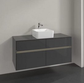 Тумба під раковину Villeroy & Boch Collaro 120х50 см із підсвічуванням МДФ глянсовий сірий C041B0FP