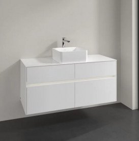 Тумба під раковину Villeroy & Boch Collaro 120х50 см із підсвічуванням ДСП матовий білий C041B0MS