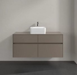 Тумба під раковину Villeroy & Boch Collaro 120х50 см із підсвічуванням ДСП трюфель сірий C041B0VG