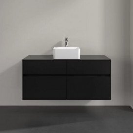 Тумба под раковину Villeroy & Boch Collaro 120х50 см с подсветкой МДФ черный матовый лак C041B0PD