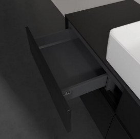 Тумба под раковину Villeroy & Boch Collaro 120х50 см с подсветкой МДФ черный матовый лак C041B0PD