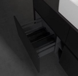 Тумба под раковину Villeroy & Boch Collaro 120х50 см с подсветкой МДФ черный матовый лак C041B0PD