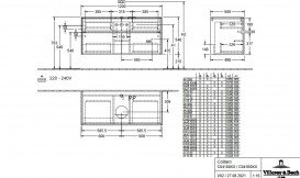 Тумба под раковину Villeroy & Boch Collaro 120х50 см с подсветкой МДФ черный матовый лак C041B0PD