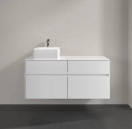 Тумба під раковину Villeroy & Boch Collaro 120х50 см із підсвічуванням МДФ глянсовий білий C042B0DH