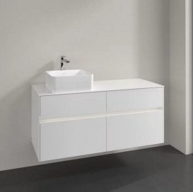 Тумба під раковину Villeroy & Boch Collaro 120х50 см із підсвічуванням ДСП матовий білий C042B0MS