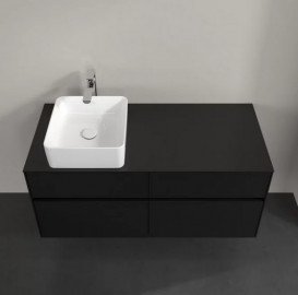 Тумба під раковину Villeroy & Boch Collaro 120х50 см із підсвічуванням МДФ чорний матовий лак C042B0PD