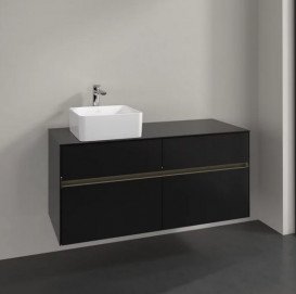 Тумба під раковину Villeroy & Boch Collaro 120х50 см із підсвічуванням МДФ чорний матовий лак C042B0PD