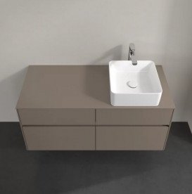 Тумба под раковину Villeroy & Boch Collaro 120х50 см с подсветкой ДСП трюфель серый C043B0VG
