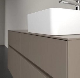 Тумба под раковину Villeroy & Boch Collaro 120х50 см с подсветкой ДСП трюфель серый C043B0VG