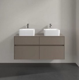 Тумба под раковину Villeroy & Boch Collaro 120х50 см с подсветкой ДСП трюфель серый C044B0VG