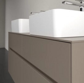 Тумба под раковину Villeroy & Boch Collaro 120х50 см с подсветкой ДСП трюфель серый C044B0VG