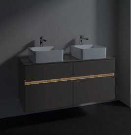 Тумба под раковину Villeroy & Boch Collaro 120х50 см с подсветкой ДСП трюфель серый C044B0VG