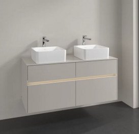 Тумба под раковину Villeroy & Boch Collaro 120х50 см с подсветкой ДСП мягкий серый C044B0VK