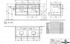 Тумба под раковину Villeroy & Boch Collaro 120х50 см с подсветкой ДСП каменный дуб C044B0RK