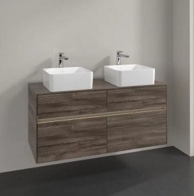 Тумба под раковину Villeroy & Boch Collaro 120х50 см с подсветкой ДСП каменный дуб C044B0RK