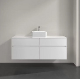 Тумба під раковину Villeroy & Boch Collaro 140х50 см із підсвічуванням МДФ глянсовий білий C045B0DH