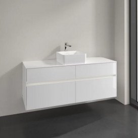 Тумба під раковину Villeroy & Boch Collaro 140х50 см із підсвічуванням МДФ глянсовий білий C045B0DH