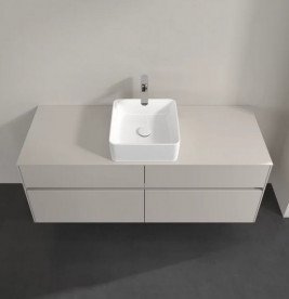 Тумба під раковину Villeroy & Boch Collaro 140х50 см із підсвічуванням ДСП м'який сірий C045B0VK