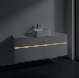 Тумба під раковину Villeroy & Boch Collaro 140х50 см із підсвічуванням ДСП м'який сірий C045B0VK