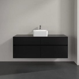 Тумба під раковину Villeroy & Boch Collaro 140х50 см із підсвічуванням МДФ чорний матовий лак C045B0PD