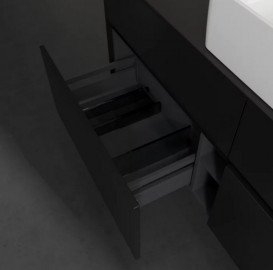 Тумба під раковину Villeroy & Boch Collaro 140х50 см із підсвічуванням МДФ чорний матовий лак C045B0PD