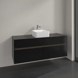Тумба під раковину Villeroy & Boch Collaro 140х50 см із підсвічуванням МДФ чорний матовий лак C045B0PD